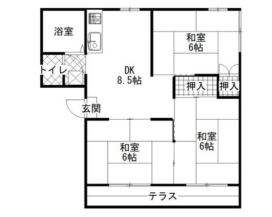 コーポ佐々木(3DK/1階)の間取り写真