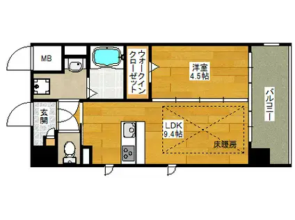 第22関根マンション(1LDK/8階)の間取り写真