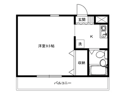 エトワール土橋(1K/2階)の間取り写真