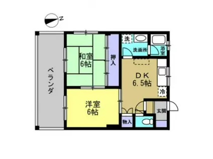 マンション杉(2DK/2階)の間取り写真