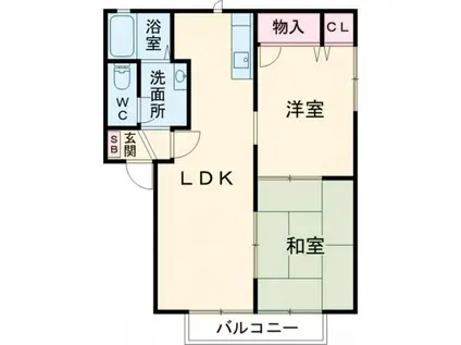 メゾン・グランドゥールII(2LDK/2階)の間取り写真