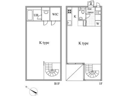 レジディア目黒II(1LDK/1階)の間取り写真