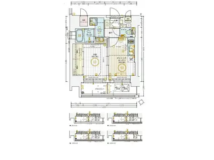 エステムコート難波VIエント(1DK/13階)の間取り写真