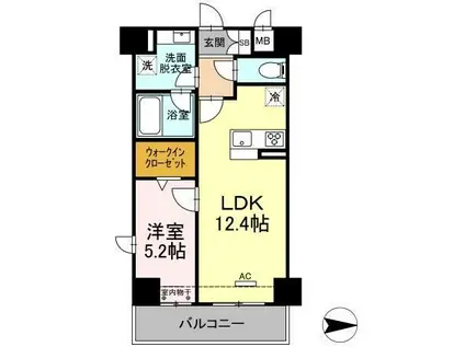 セブンリリー矢巾(1LDK/5階)の間取り写真