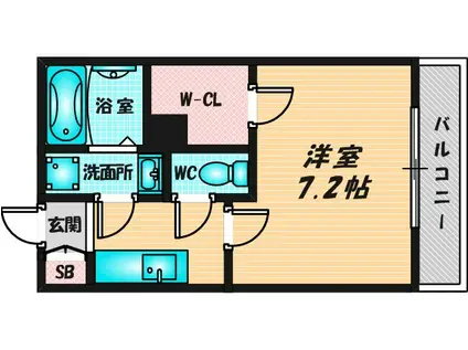 ウエストサイドリバーII(1K/1階)の間取り写真