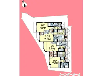 TSテラス市川(ワンルーム/1階)の間取り写真