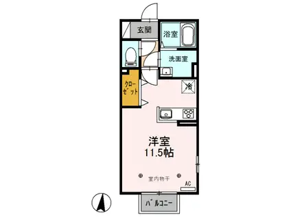 アヴァンセ(ワンルーム/2階)の間取り写真