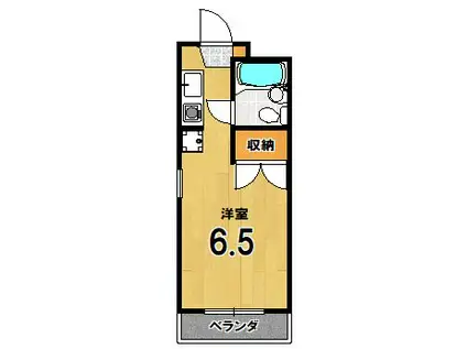 マンションたかぎ(ワンルーム/2階)の間取り写真