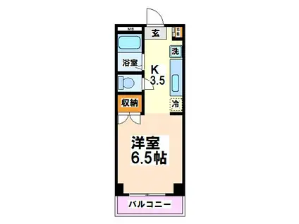 カサプラタ(1K/3階)の間取り写真