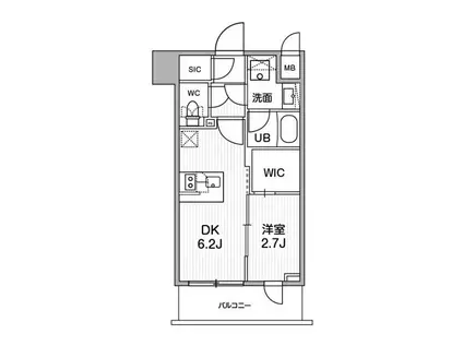 SYFORME木場(1DK/3階)の間取り写真