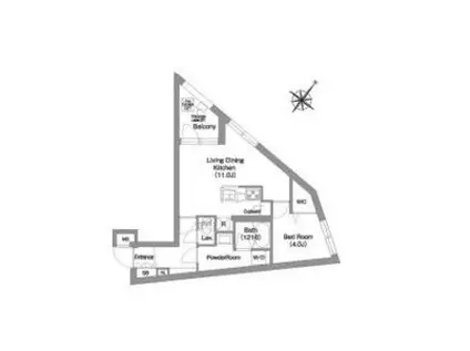 コンフォリア・リヴ渋谷本町(1LDK/3階)の間取り写真