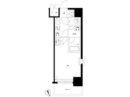 ルーブル中板橋弐番館(1K/13階)の間取り写真