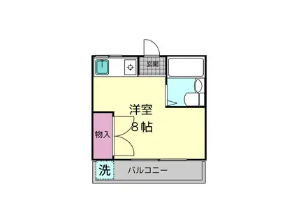 ハイツ武本(ワンルーム/1階)の間取り写真