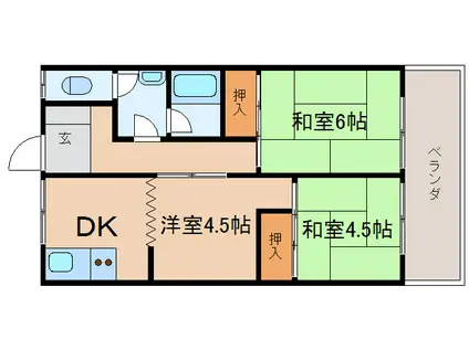 喜楽マンション(3DK/2階)の間取り写真