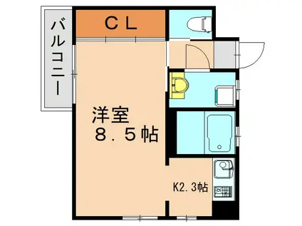 アクア清水(1K/3階)の間取り写真