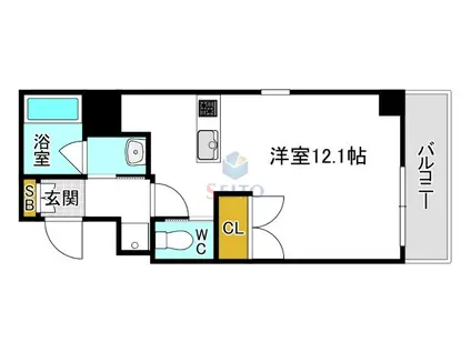 RFコンフォール江坂(ワンルーム/3階)の間取り写真