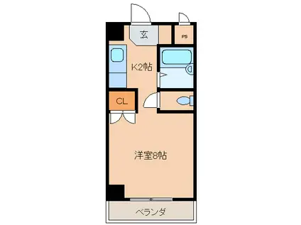 グリーンヒルズKATOH(ワンルーム/4階)の間取り写真