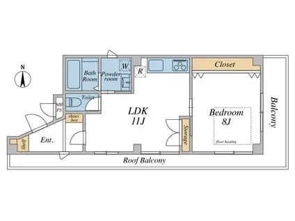 ROCCA SQUARE(1LDK/6階)の間取り写真