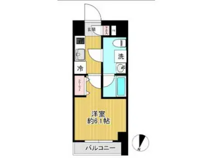 ショウケン レジデンス川崎八丁畷(1K/2階)の間取り写真