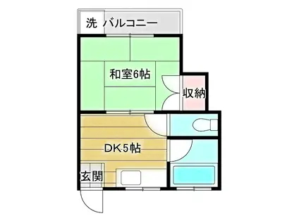 みのりハイツ(1DK/3階)の間取り写真