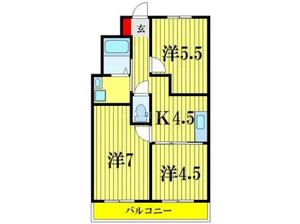 タケイマンション(2DK/3階)の間取り写真
