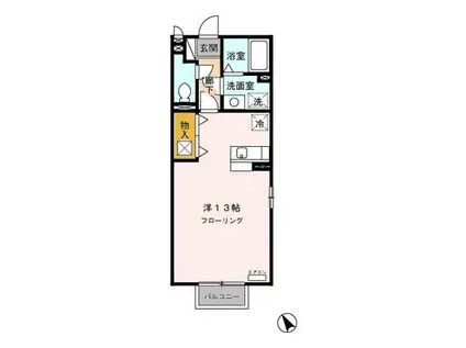 サンガーデン(ワンルーム/1階)の間取り写真