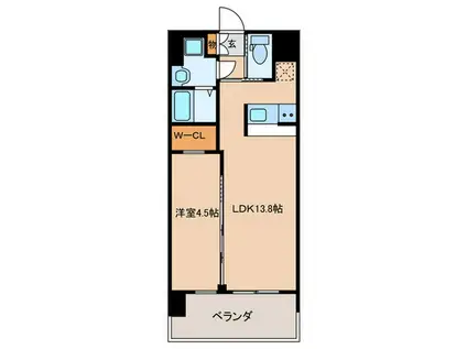 プレジオ永和ASIAN(1LDK/1階)の間取り写真