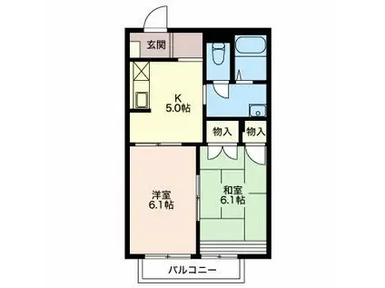 フレグランス馬見塚 2番館(2K/2階)の間取り写真