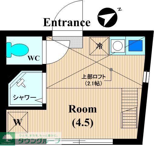 TM上平間(ワンルーム/2階)の間取り写真