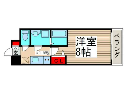 ドゥーエ西船橋(1K/3階)の間取り写真