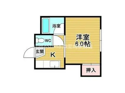 昇幸ハイツ(1K/3階)の間取り写真