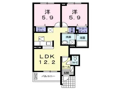 アナリーゼ(2LDK/1階)の間取り写真