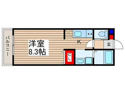 クオーレ(1K/1階)の間取り写真