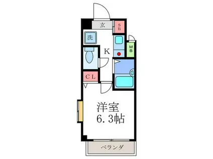 ベラジオ四条堀川(1K/7階)の間取り写真