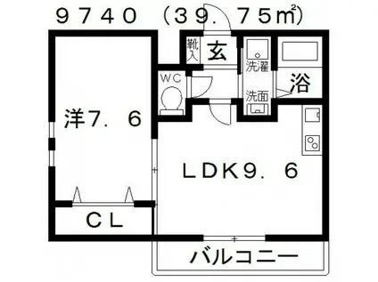 ポルトフィーノ(1LDK/1階)の間取り写真