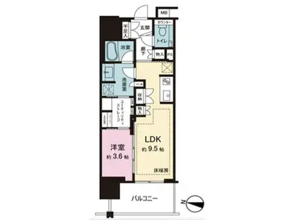 BRILLIA四谷三丁目(1LDK/3階)の間取り写真