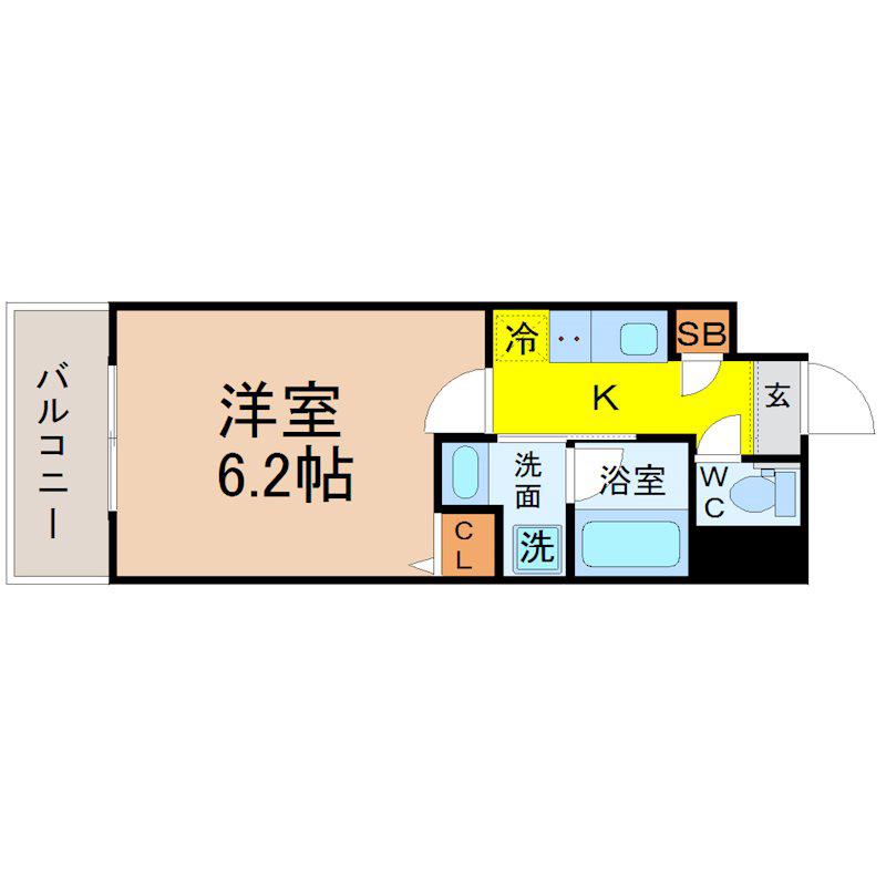 CAVANA新栄(1K/3階)の間取り写真