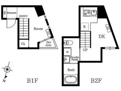プレニーズ護国寺プレミア(1DK/1階)の間取り写真