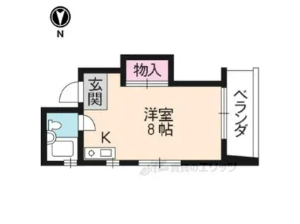 リビング家紋(ワンルーム/5階)の間取り写真