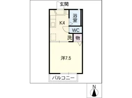 コート・エスポワール(1K/1階)の間取り写真