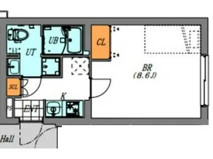 LUORE大山(1K/2階)の間取り写真