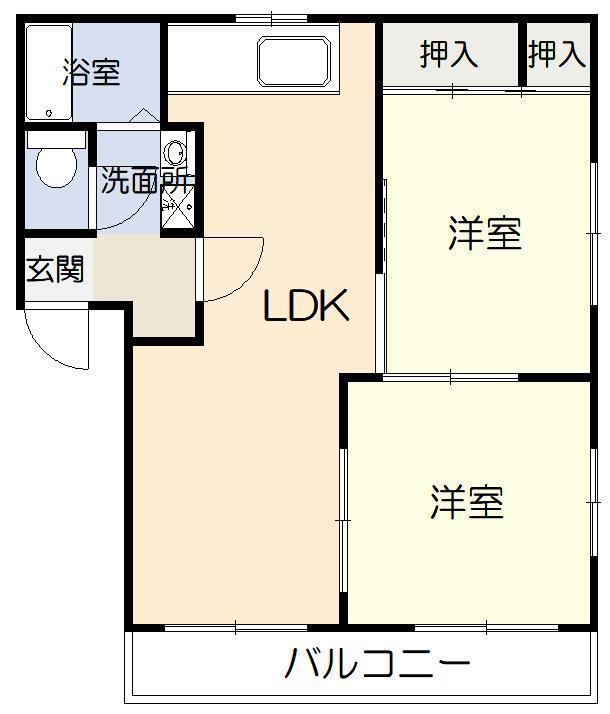 ゆぁーずMII(2LDK/1階)の間取り写真
