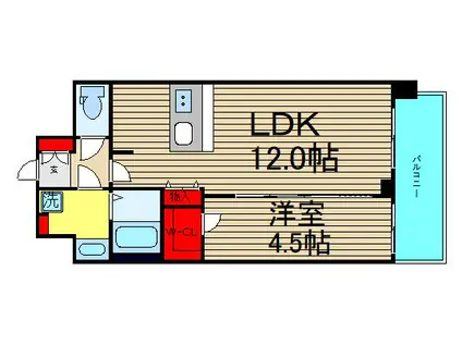 プレサンス大正フレンジ(1LDK/5階)の間取り写真
