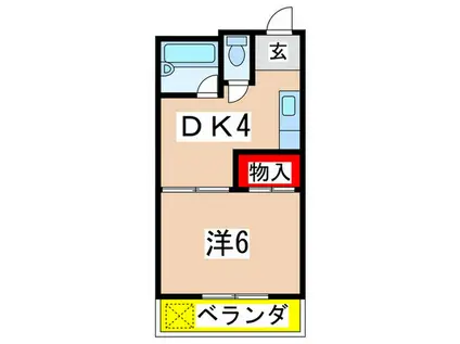 ハイツワイエム(1DK/3階)の間取り写真