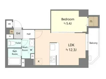 ALIVIS本郷三丁目(1LDK/4階)の間取り写真