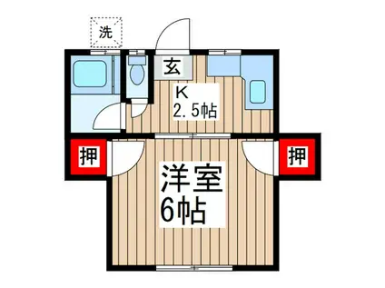 コーポ松原A(1K/1階)の間取り写真