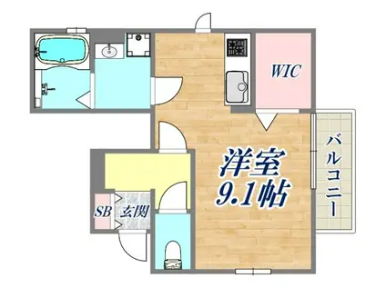 TAUSEND CLAIR(ワンルーム/1階)の間取り写真