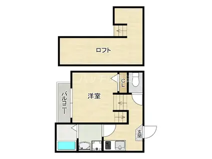 ボンヌマール(1K/1階)の間取り写真