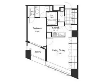 Nパークキューブ目黒タワー(1LDK/4階)の間取り写真