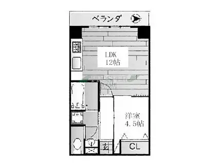 緑橋パインリッチ(1LDK/4階)の間取り写真